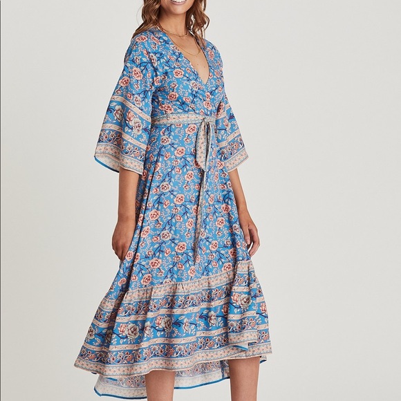 arnhem marigold wrap dress